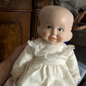 Vintage Shackman 3 Faced Porcelain Doll with Swivel Head (Smiling-Sleepy-Crying)